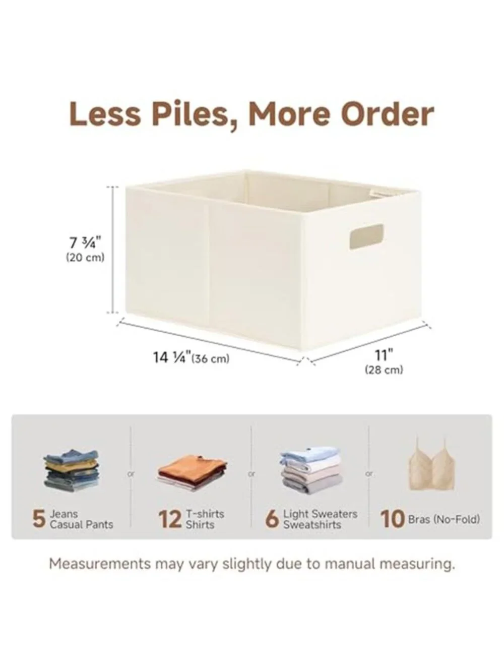 Fabric Storage Bins for Shelves, Large, 2-Pack Basket for Organizing Clothes